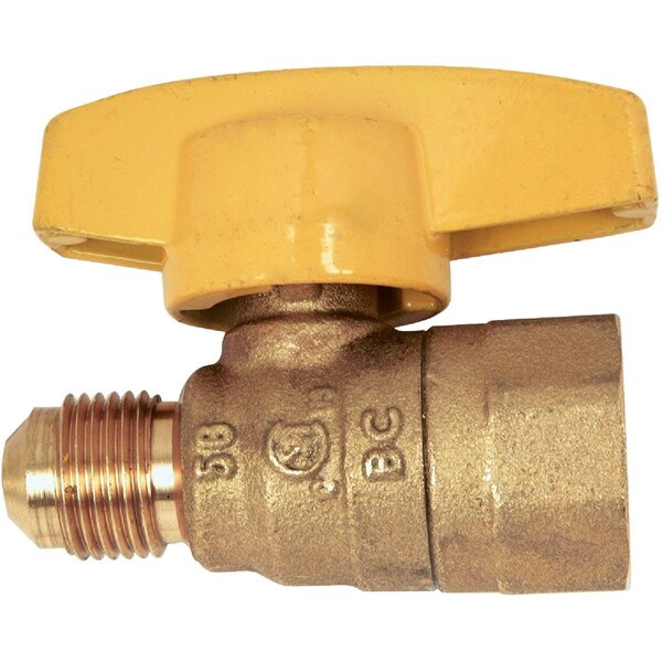 3/8 In. OD Male Flare x 1/2 In. FIP Forged Brass Gas Shutoff Valve